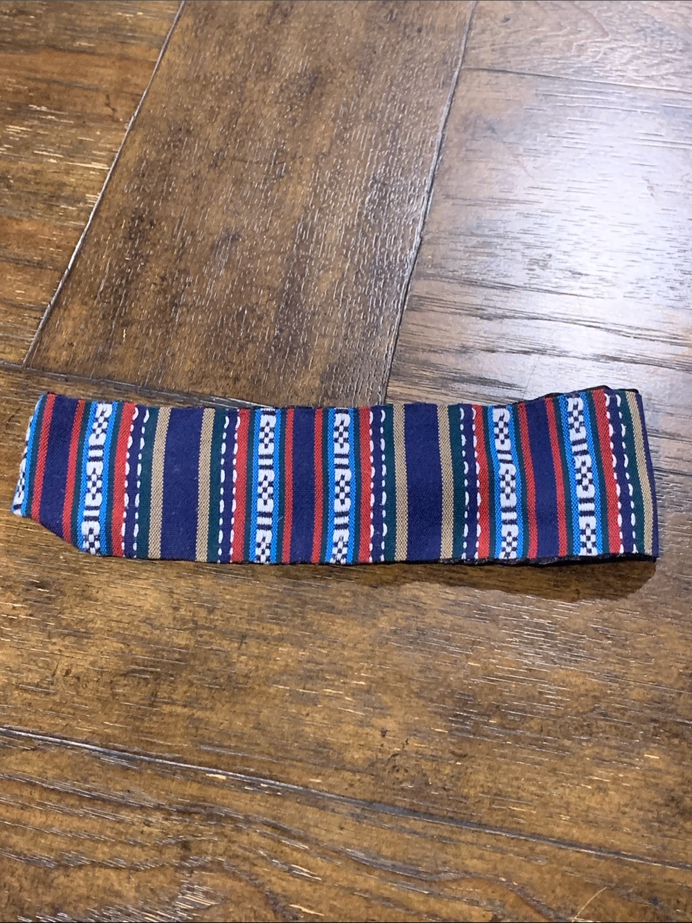 Striped Navy & Red Stretchy Fabric Headband - Casual Performance